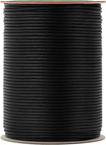 Mandala Crafts 2mm 109 Yards Black Cotton Waxed Cord by MandalaCrafts