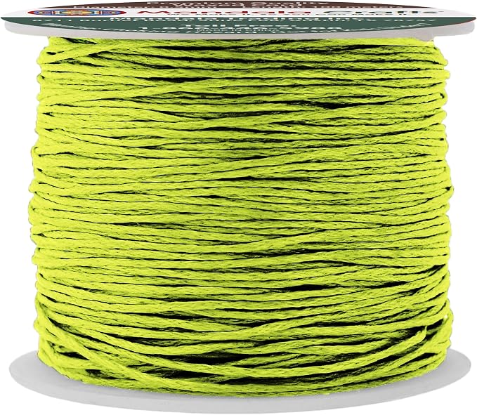 Mandala Crafts 0.5mm 109 Yards Yellow Green Cotton Waxed Cord by MandalaCrafts