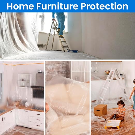 TAPEBEAR Upgrade Pre-Taped Masking Film Extra Thick, High Temp Tape and Drape - Image 5