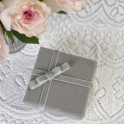 Vintage Silver Velvet Ribbon, 3/8 Inch X 25Yd - Image 8