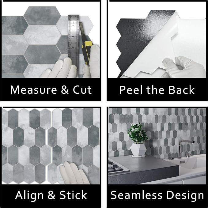 The Tiles Plaza 10-Sheet Peel and Stick Backsplash, Stone Composite Stick On - Image 7