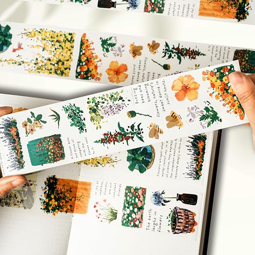 WT Spring Oasis Washi Tape Sticker Set, 3 Rolls, Original Designs, - Image 3