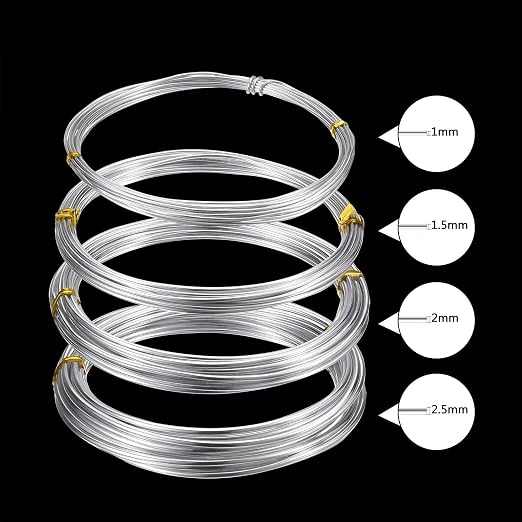 BBTO Aluminum Craft Wire, 4 Sizes Bendable Metal Wire - Image 2