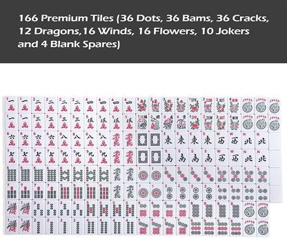 American Mahjong Game Set, 166 White Tiles, 4 All-in-One Color Rack/Pushers - Image 9