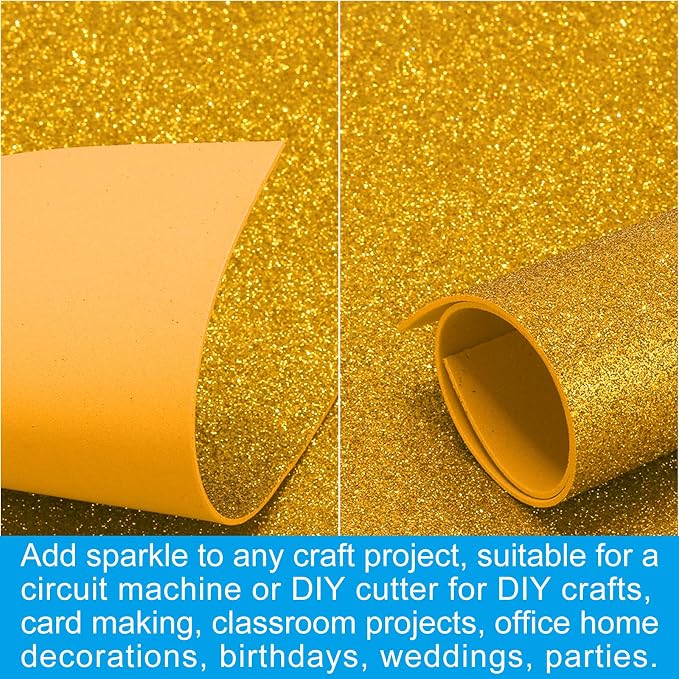 PATIKIL 2mm Thick Non Adhesive Glitter Foam Sheet 16x24inch Gold Tone, EVA - Image 5