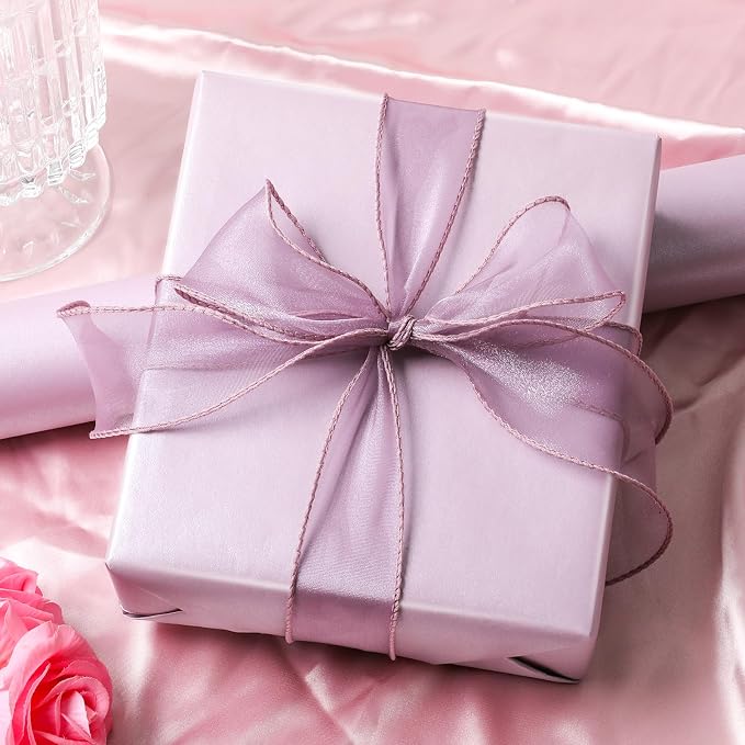 NESCCI Lavender Color Matte Wrapping Paper, Solid Color Pearly-Lustre Paper - Image 4