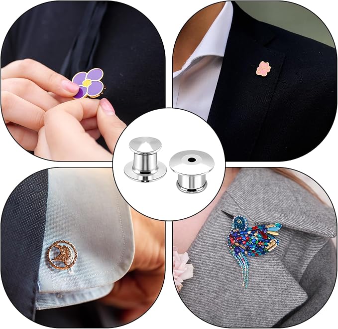 30 Pcs Pin Backs Locking, Metal Pin Backs Safety Pins Locks Pins Keepers Clasp - Image 7