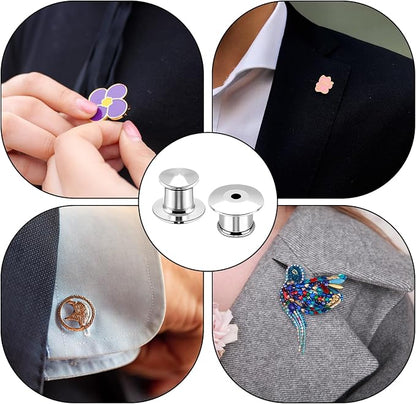 30 Pcs Pin Backs Locking, Metal Pin Backs Safety Pins Locks Pins Keepers Clasp - Image 7