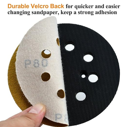 5-Inch 8-Hole Hook and Loop Sanding Discs 80-Grit Random Orbit Sandpaper - Image 4