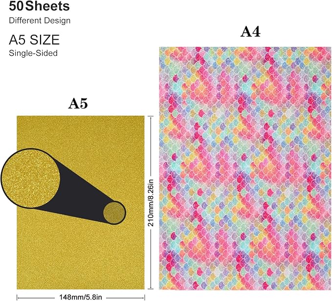 A5 GlitterTextured Scrapbook Paper - Image 2
