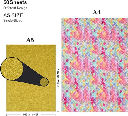 A5 GlitterTextured Scrapbook Paper - Image 2