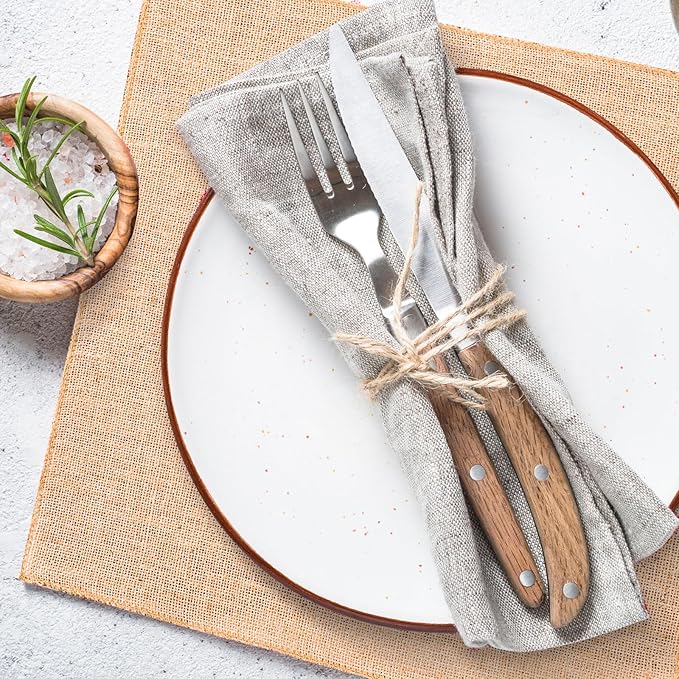 Preboun 5 Pcs Burlap Squares Multipurpose Natural Burlap Placemats Bulk - Image 2