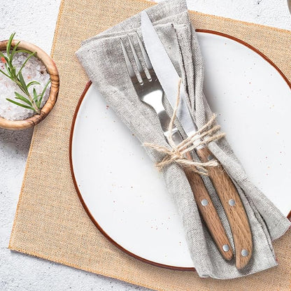 Preboun 5 Pcs Burlap Squares Multipurpose Natural Burlap Placemats Bulk - Image 2