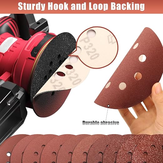 320 Grit 5 Inch Sanding Discs Hook and Loop Sandpaper - Image 4