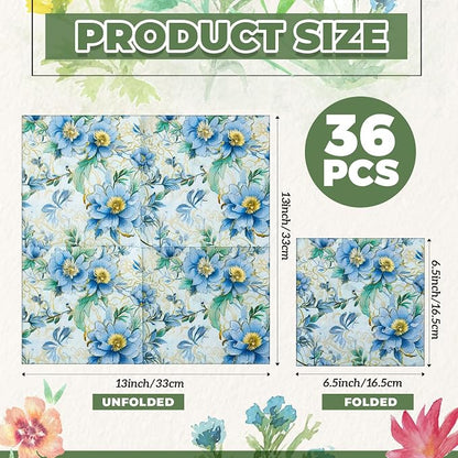 Crtiin 36 Pack 9 Styles Decoupage Napkins Assorted Floral Decorative Decoupage - Image 2