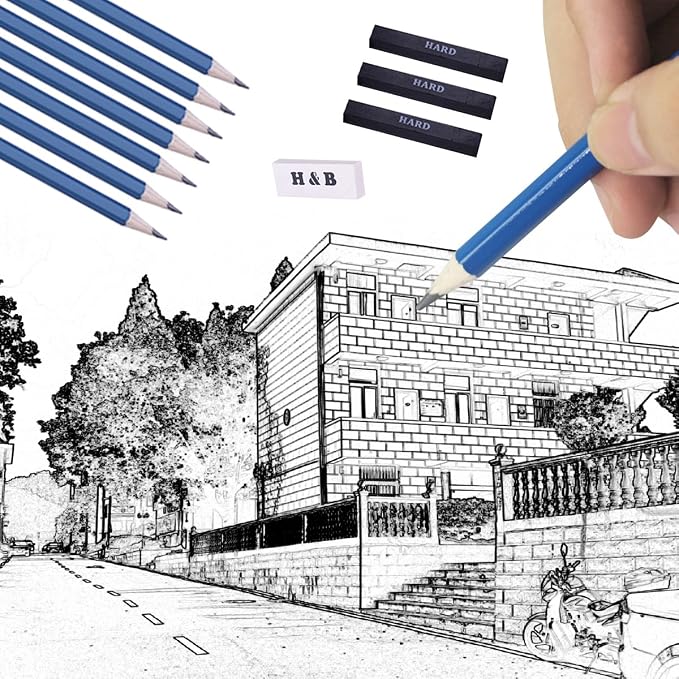 H & B 33 Pieces Drawing Pencils Set, Sketching Pencils Set & Drawing Kit - Image 7