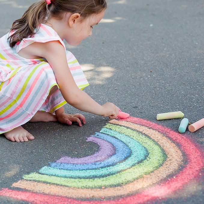 200PCS Washable Sidewalk Chalks Set in 20 Colors: Jumbo Drawing Chalk - Image 5