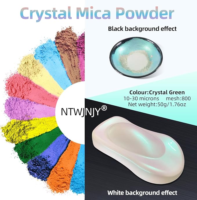 Crystal Green Mica Powder for Epoxy Resin，Natural Shimmer Mica Powder Used for - Image 2