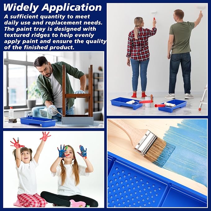 Ripeng 30 Pack 4 Inch Paint Tray Bulk Plastic Paint Roller Tray Small Painting - Image 7