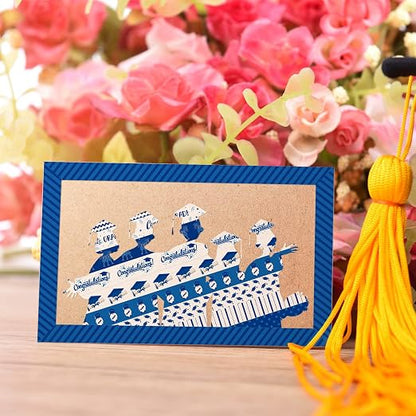 Whaline 12 Rolls Graduation Washi Tape Blue White Congrats Grad Washi Masking - Image 7
