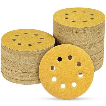 110PCS 5 Inch 8 Hole Sanding Discs by POTUINOM