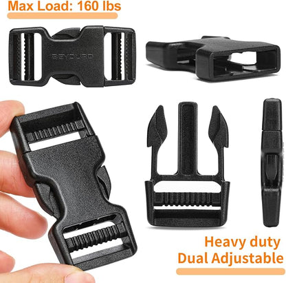 Buckles and Straps Set 1": 6 Yards of Thick Nylon Webbing, 12 Tri-Glide Slide - Image 3