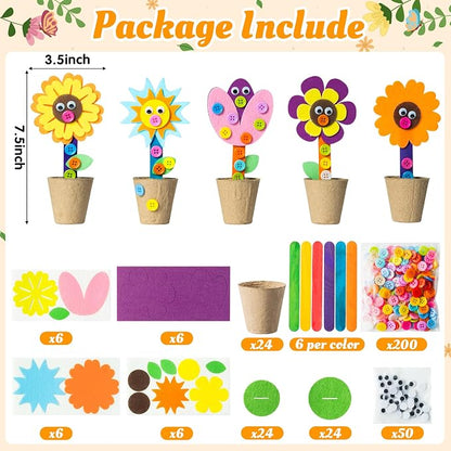 WATINC Mother's Day Spring Felt Flower Craft Kits - Image 2