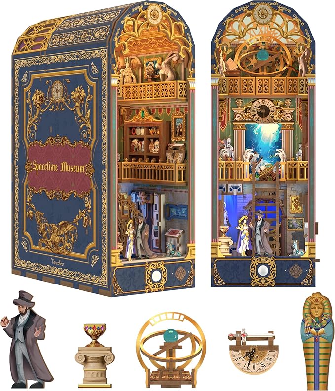 Tonecheer DIY Book Nook Kit for Adults, 3D Wooden Puzzle Bookend Miniature by Tonecheer