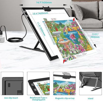 Rechargeable A3 LED Diamond Art Light Board, Tracing Light Box - Image 5