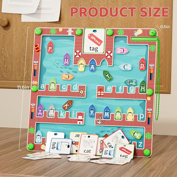 Magnetic Alphabet Maze, Montessori Magnetic Maze Board, Alphabet Puzzle Toddler - Image 2