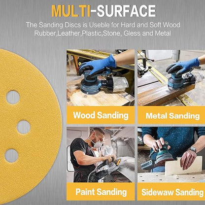 100PCS 5 Inch 8 Hole Sanding Discs 180 Grit - Image 4