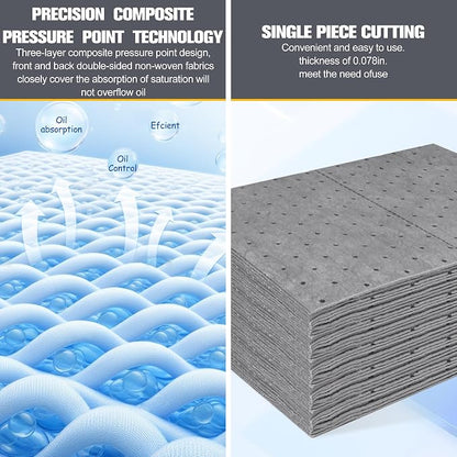 30PC Oil Absorbent Pads | 13"X10" Meltblown Polypropylene Mats, Hand-Tear Lines - Image 5