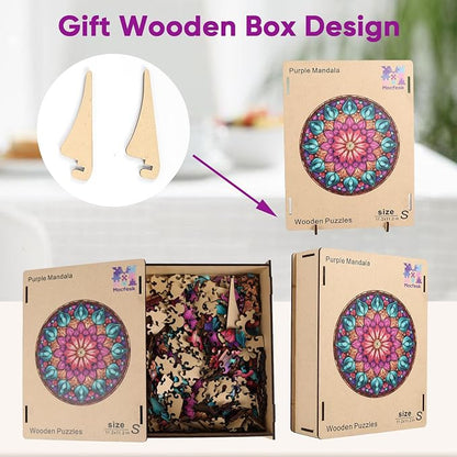 Wooden Puzzles for Adults, Mandala Puzzles 200 Pieces, Unique Shaped Jigsaw - Image 7