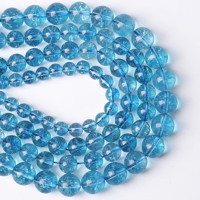 120pcs 6mm Blue Topaz Crystal Quartz Natural Stone Round Loose Beads - Image 3