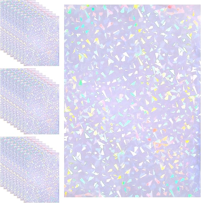 Outus 24 Sheets Holographic Sticker Paper Holographic Laminate Sheets by Outus