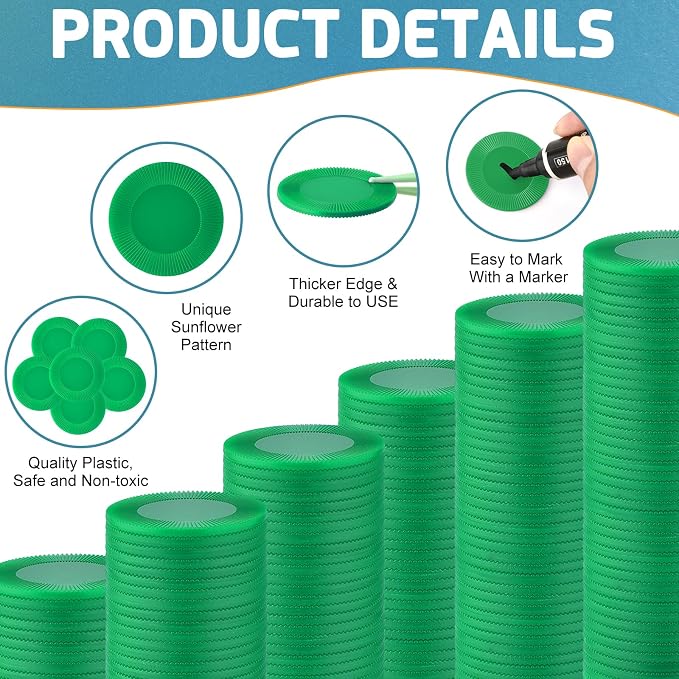Coopay 500 Pieces Plastic Poker Chips, 1 Inch Bingo Chips Bulk Learning - Image 3