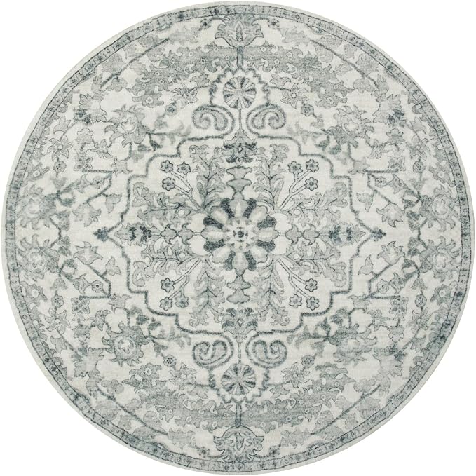 Lahome Round Rug 4ft, Soft Rug for Bedroom Machine Washable Office Circle Rug - Image 9