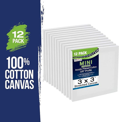 U.S. Art Supply 3" x 3" Stretched Canvas - Image 4