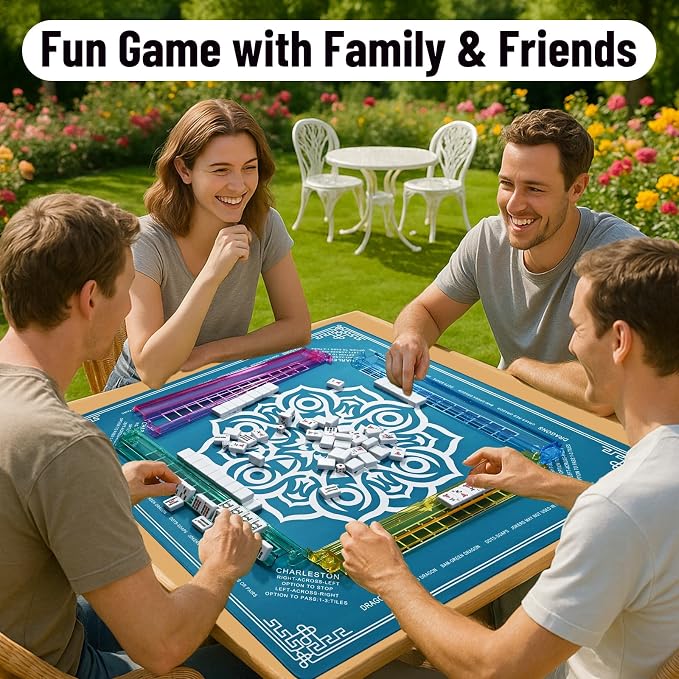 American Mahjong Tile Set – 166 White Tiles, 4 All-in-One Color Racks - Image 7