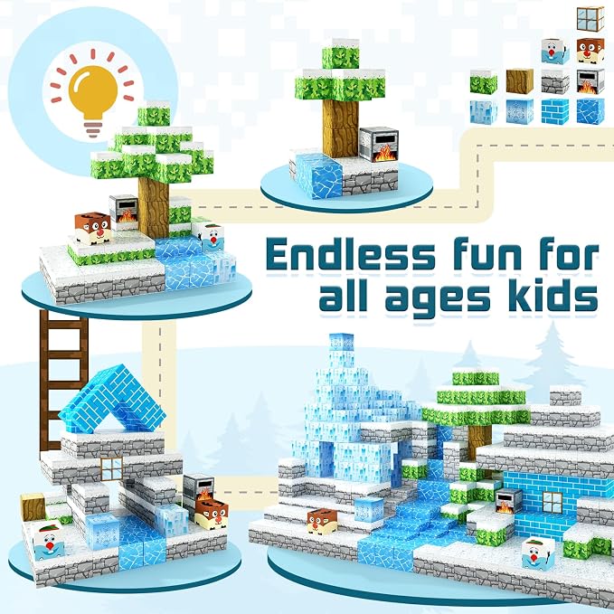 Magnetic Blocks-Build Mine Magnet World Ice Edtion, Toys - Image 7