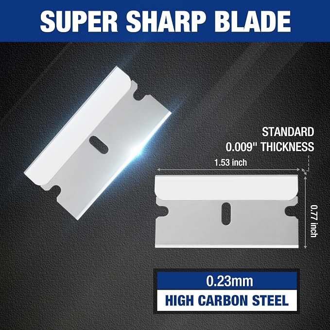 WORKPRO 50-Pack Single Razor Edge Blades, Industrial Scraper Razor Blades - Image 2