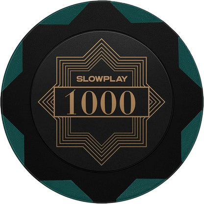 SLOWPLAY Nash Clay Poker Chips, 14 Grams Heavyweight Clay Composite, 40mm Large by SLOWPLAY