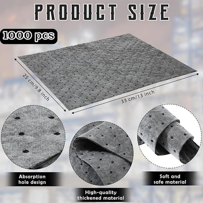 Hoolerry 500 Pcs Oil Absorbent Pads Weight Dimpled Pad Garage Accessories Water - Image 2