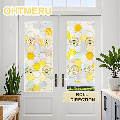 3D Stained Glass Window Privacy Film, Heat Control UV Blocking Static Cling - Image 4