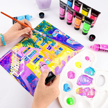 AUREUO Neon Acrylic Paint Set - Image 7