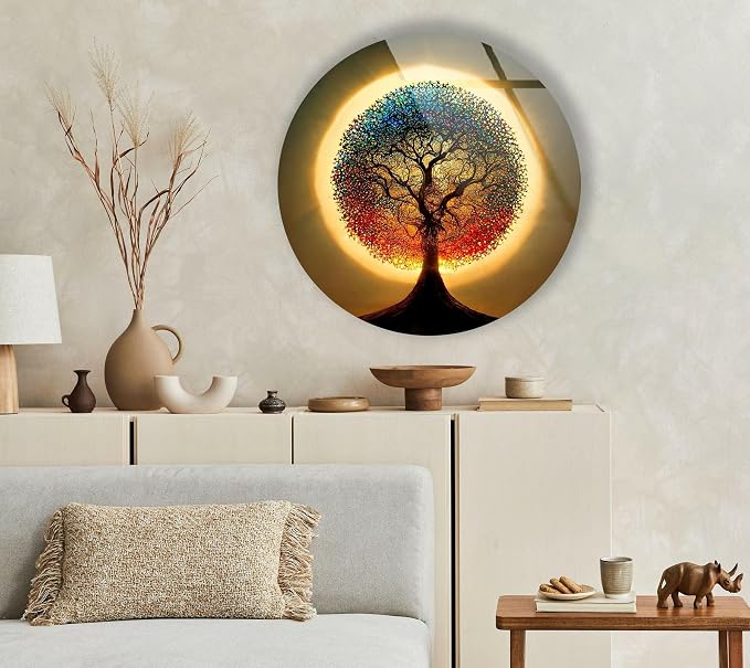 My Photostation.com 24'' Diameter Life of Tree Round Glass Wall Art Tempered - Image 6