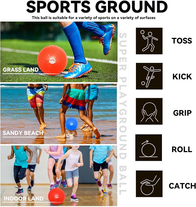 8.5 Inch Kickball Set, Dodgeballs 6 Pack, 12 Pack, Playground Balls - Image 5
