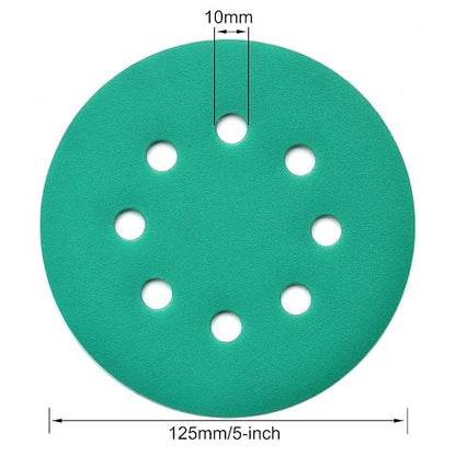5-Inch 8-Hole Wet Dry Sanding Discs 320 Grit, Polyester Film Backed Heavy-Duty - Image 6