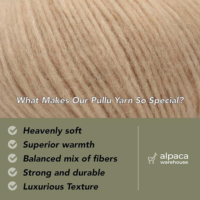 Pullu - Baby Alpaca Merino Wool Yarn Set of 3 Skeins Worsted Weight - Sourced - Image 2