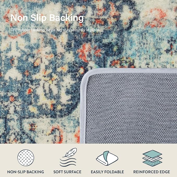 Lahome Bohemian Floral Medallion Area Rug - Image 5